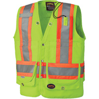 6696 Veste de s&eacute;curit&eacute; pour arpenteur, Jaune lime haute visibilit&eacute;, Petit, Polyester Moffatt Supply & Specialties