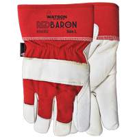 Gants d'ajusteur Red Baron, Grand, Paume en Cuir fleur de vache, Doublure en Tissu-laine Moffatt Supply & Specialties