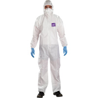 AlphaTec Microchem&reg; 3-Piece Chemical Resistant Coveralls with Hood, 2X-Large, White Moffatt Supply & Specialties