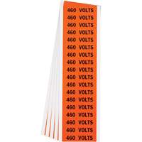 "460 Volts" Conduit & Voltage Labels, 1/2" x 2-1/4", Cloth/Vinyl, English Moffatt Supply & Specialties