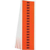 "DC" Conduit & Voltage Labels, 1/2" x 2-1/4", Cloth/Vinyl, English Moffatt Supply & Specialties
