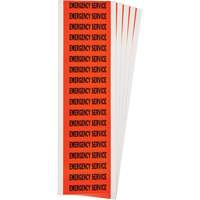 "Emergency Service" Conduit & Voltage Labels, 1/2" x 2-1/4", Cloth/Vinyl, English Moffatt Supply & Specialties