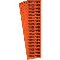 "Three Phase" Conduit & Voltage Labels, 1/2" x 2-1/4", Cloth/Vinyl, English Moffatt Supply & Specialties