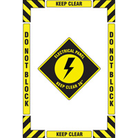 "Electrical Panel" Floor Marking Kit, Adhesive, English with Pictogram Moffatt Supply & Specialties