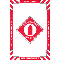 "Fire Extinguisher" Floor Marking Kit, Adhesive, English with Pictogram Moffatt Supply & Specialties