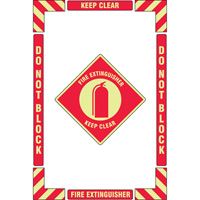 "Fire Extinguisher" Floor Marking Kit, Adhesive, English with Pictogram Moffatt Supply & Specialties
