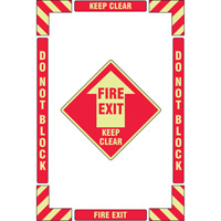 "Fire Exit" Floor Marking Kit, Adhesive, English with Pictogram Moffatt Supply & Specialties