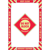 "Emergency Equipment" Floor Marking Kit, Adhesive, English with Pictogram Moffatt Supply & Specialties