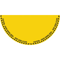 "Caution" Half Circle Swing Door Floor Sign, Adhesive, English with Pictogram Moffatt Supply & Specialties