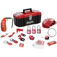 Trousse de cadenassage standard avec cadenas en thermoplastique Zenex, Ensemble &eacute;lectrique/Vanne, 27 composants compris Moffatt Supply & Specialties