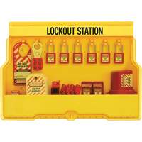 Premier Electrical Lockout Station, Thermoplastic Padlocks, 16 Padlock Capacity, Padlocks Included Moffatt Supply & Specialties