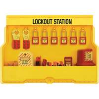 Premier Electrical Lockout Station, Thermoplastic Padlocks, 16 Padlock Capacity, Padlocks Included Moffatt Supply & Specialties