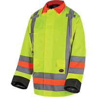 6040 Quebec Winter Traffic Control Jacket, Polyester, High Visibility Lime-Yellow, X-Small Moffatt Supply & Specialties