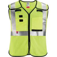 Breakaway Mesh Safety Vest, Black/High Visibility Lime-Yellow, Medium/Small Moffatt Supply & Specialties