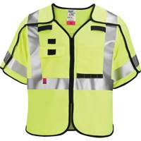 Breakaway Mesh Safety Vest, Black/High Visibility Lime-Yellow, Medium/Small Moffatt Supply & Specialties