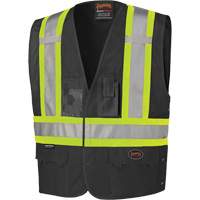 135 Veste de s&eacute;curit&eacute; avec c&ocirc;t&eacute;s r&eacute;glables, Noir, Grand/T-Grand, Polyester Moffatt Supply & Specialties