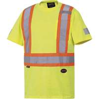 6980 Safety T-Shirt, Cotton, Small, High Visibility Lime-Yellow Moffatt Supply & Specialties