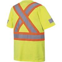 6980 Safety T-Shirt, Cotton, Small, High Visibility Lime-Yellow Moffatt Supply & Specialties