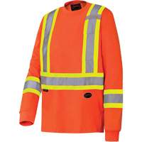 6981 Long-Sleeved Safety Shirt, Cotton, Small, High Visibility Orange Moffatt Supply & Specialties