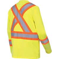 6982 Long-Sleeved Safety Shirt, Cotton, Small, High Visibility Lime-Yellow Moffatt Supply & Specialties