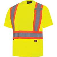 6991 Bird's-Eye Safety Shirt, Polyester, 3X-Large, High Visibility Lime-Yellow Moffatt Supply & Specialties