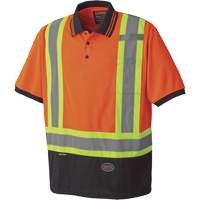 6986 Bird's-Eye Safety Polo Shirt, Polyester, Small, High Visibility Orange Moffatt Supply & Specialties