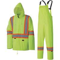 5599 Lightweight Waterproof Rain Suit, Polyester/PVC, X-Small, High Visibility Lime-Yellow Moffatt Supply & Specialties