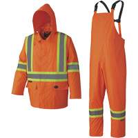 5608 210D Waterproof Rain Suit, Polyester/PVC, Small, High Visibility Orange Moffatt Supply & Specialties