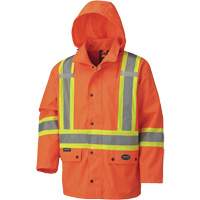 5575A Veste de s&eacute;curit&eacute; imperm&eacute;able avec capuchon amovible 450D, Polyester, Orange haute visibilit&eacute;, Petit Moffatt Supply & Specialties