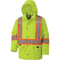 5585A Veste de s&eacute;curit&eacute; imperm&eacute;able avec capuchon amovible 450D, Polyester, Jaune lime haute visibilit&eacute;, T-petit Moffatt Supply & Specialties