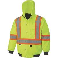 5023 Waterproof 7-in-1 Bomber Jacket, Polyester, High Visibility Lime-Yellow, Small Moffatt Supply & Specialties