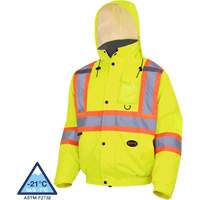 5033 Waterproof Winter Quilted Safety Bomber Jacket, Polyester, High Visibility Lime-Yellow, Small Moffatt Supply & Specialties