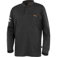 332 FR Interlock Henley Shirt, Small, Black Moffatt Supply & Specialties