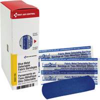 Fabric Blue Detectable Bandages, Rectangular/Square, 1", Fabric Metal Detectable, Sterile Moffatt Supply & Specialties