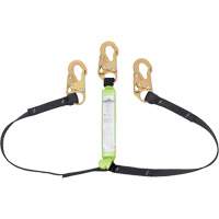 SA-64000-6 Shock Absorbing Lanyard, 6', Snap Hook Center, Snap Hook Leg Ends, Polyester Moffatt Supply & Specialties