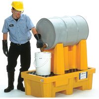 Ultra-Drum Rack 1-Drum Containment System with Drain, 52" L x 29" W x 49.5" H, 750 US gal. Capacity Moffatt Supply & Specialties