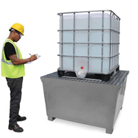Steel Ultra-IBC Spill Pallet&reg;, 370 US gal. Spill Capacity, 57.6" x 34.7" x 56.9" Moffatt Supply & Specialties