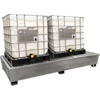 Steel Ultra-Twin IBC Spill Pallet&reg;, 370 US gal. Spill Capacity, 103.8" x 26.8" x 51.1" Moffatt Supply & Specialties