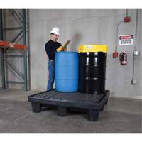 Ultra-Spill Pallet mod&egrave;le &eacute;conomique, 4 barils, Capacit&eacute; de d&eacute;versement 66 gal. US, 53" x 53" x 11,8" Moffatt Supply & Specialties