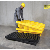 4-Drum Nestable Ultra-Spill Pallet&reg;, 66 US gal. Spill Capacity, 51" x 51" x 10" Moffatt Supply & Specialties