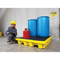 4-Drum Nestable Ultra-Spill Pallet&reg;, 66 US gal. Spill Capacity, 51" x 51" x 10" Moffatt Supply & Specialties