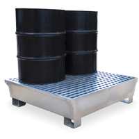 4-Drum Steel Ultra-Spill Pallet&reg;, 68 US gal. Spill Capacity, 49.1" x 47.1" x 10.9" Moffatt Supply & Specialties