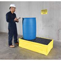 2-Drum Flexible Ultra-Spill Pallet&reg;, 66 US gal. Spill Capacity, 48" x 24" x 14" Moffatt Supply & Specialties