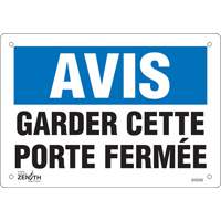 "Porte ferm&eacute;e" Sign, 7" x 10", Vinyl, French Moffatt Supply & Specialties