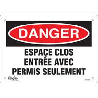 "Espace clos" Sign, 7" x 10", Plastic, French Moffatt Supply & Specialties