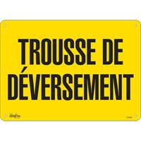 "Trousse de d&eacute;versement" Sign, 10" x 14", Plastic, French Moffatt Supply & Specialties