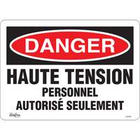 "Haute tension" Sign, 10" x 14", Vinyl, French Moffatt Supply & Specialties