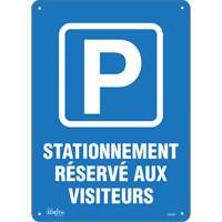 "Stationnement r&eacute;serv&eacute; aux visiteurs" Sign, 10" x 14", Plastic, French with Pictogram Moffatt Supply & Specialties