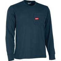 Gridiron Long-Sleeved Pocket-T-Shirt, Men's, Small, Blue Moffatt Supply & Specialties