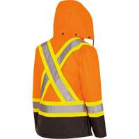 5020BBW Women's  7-in-1 Waterproof Jacket with Hood, Polyester/Polyurethane, High Visibility Orange, X-Small Moffatt Supply & Specialties